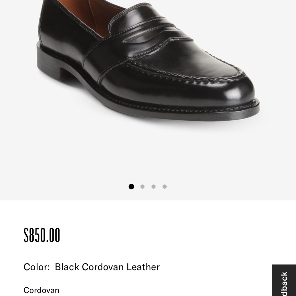Allen Edmonds Black Cordovan Leather Slip-Ons